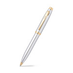 Sheaffer 100 Ballpoint Pen Gift Set - Bright Chrome Gold Trim with A5 Notebook - Picture 1